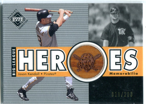 Jason Kendall 2002 Upper Deck Game-Used Bat Card #18/200