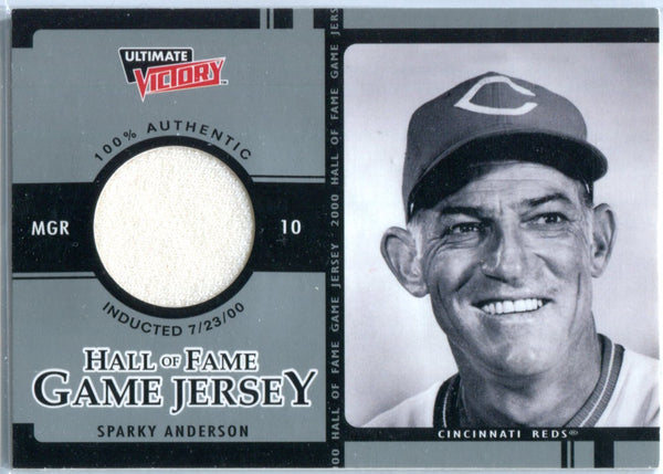 Sparky Anderson 2000 Upper Deck Hall of Fame Game Jersey Card