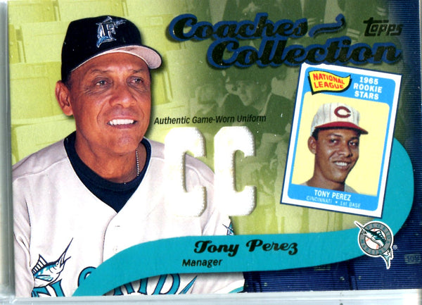 Tony Perez 2002 Topps Coaches Collection Game-Worn Jersey Card