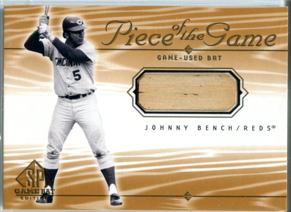 Johnny Bench 2000 Upper Deck Game-Used Bat Card