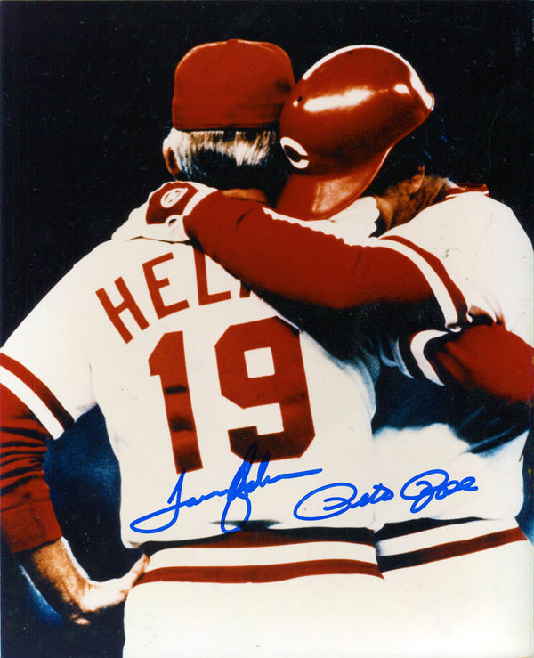 Tommy Helms and Pete Rose Autographed 8x10 Photo