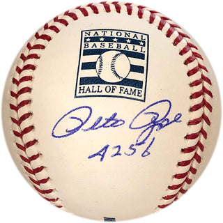 Pete Rose "4256" Autographed Hall of Fame Baseball (JSA)