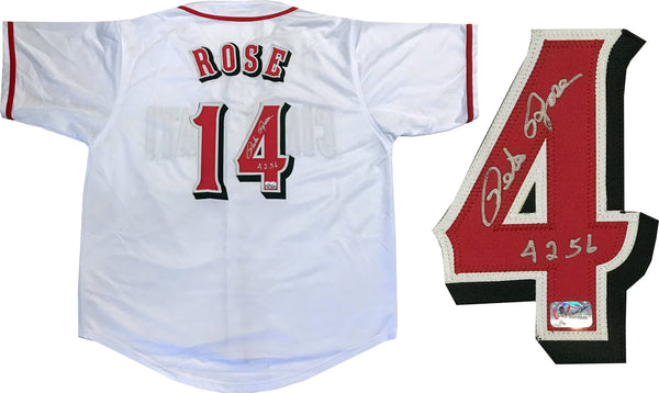 Pete Rose 4256 Autographed Cincinnati Reds Jersey (FIterman