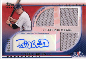 Peter O'Brien Autographed 2010 Topps Rookie Jersey Card
