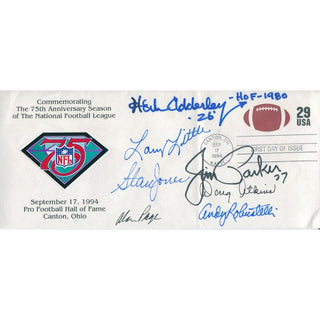 Herb Adderley, Larry Little, Stan Jones, Alan Page, Doug Atkins, Jim Parker, and Andy Robustelli 1994 Autographed First Day of Issue Cache