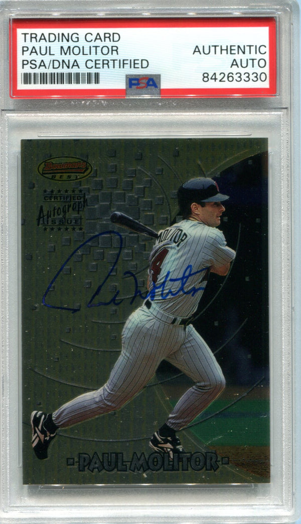 Paul Molitor Autographed 1997 Bowman's Best Card (PSA)