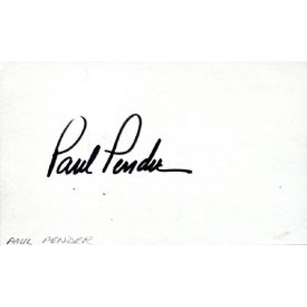Paul Pender Autographed / Signed 3x5 Card