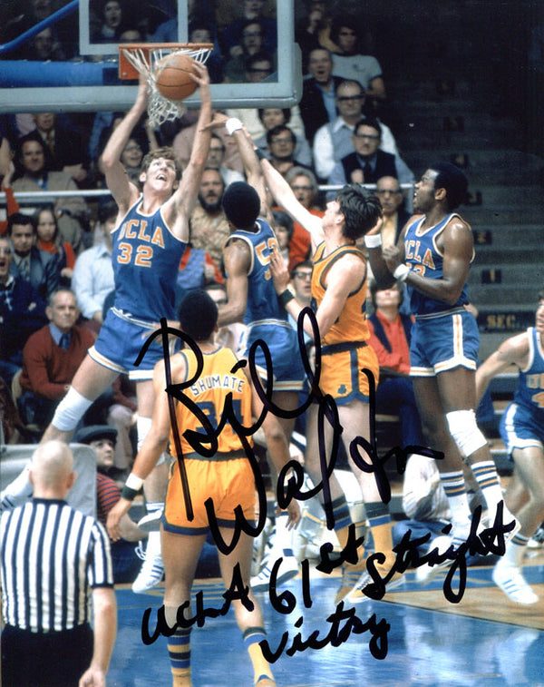 Bill Walton UCLA 61st Straight Victory Autographed 8x10 Photo