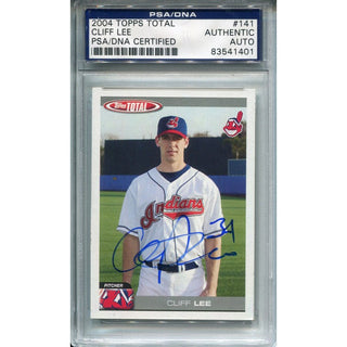 Cliff Lee Autographed 2004 Topps Total Card (PSA)