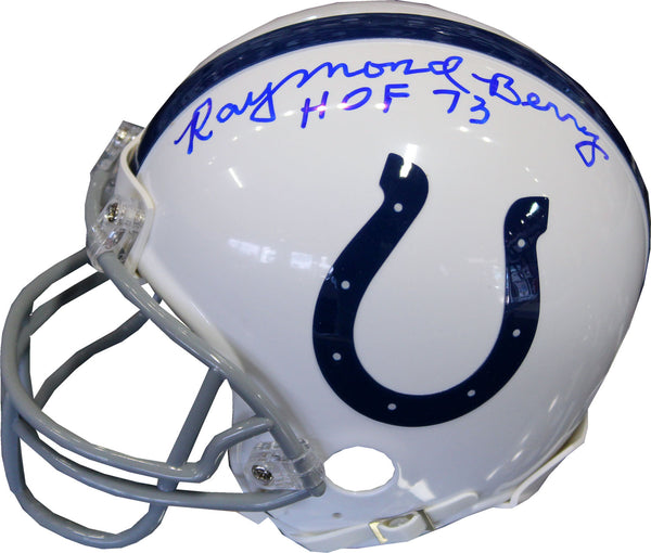Raymond Berry "HOF 73" Autographed Baltimore Colts Mini Helmet (JSA)