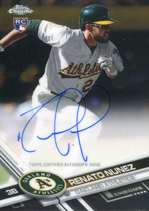 Renato Nunez Autographed 2017 Topps Chrome Rookie Card
