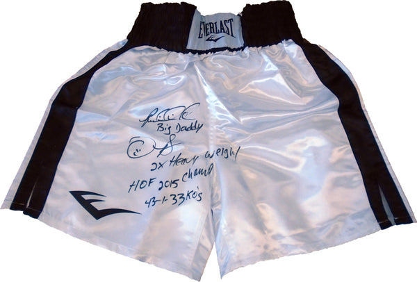 Riddick Bowe Autographed Boxing Trunks (JSA)