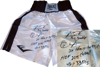 Riddick Bowe Autographed Boxing Trunks (JSA)