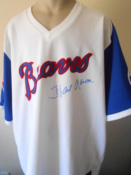 Hank Aaron signed / autographed Framed Jersey With COA From Steiner