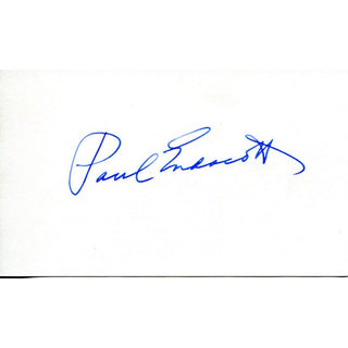 Paul Endacott Autographed 3x5 Card