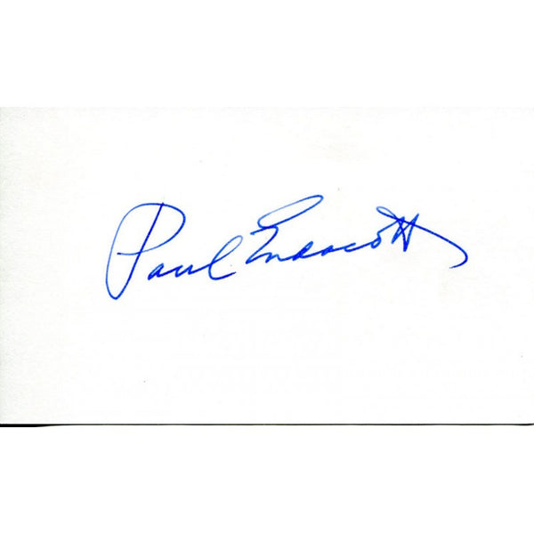 Paul Endacott Autographed 3x5 Card