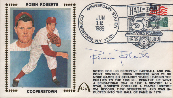 Robin Roberts Autographed June 12 1989 First Day Cover
