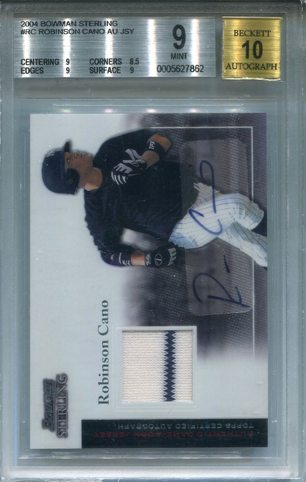 Robinson Cano Autographed 2004 Bowman Sterling Jersey Card