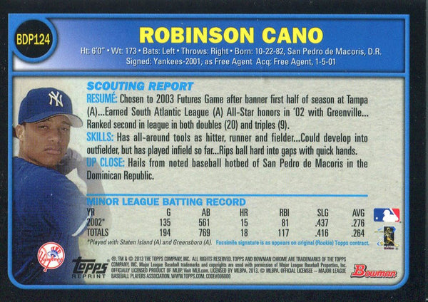 Robinson Cano 2013 Bowman Rookie Card