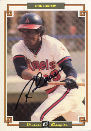 Rod Carew Autographed 3x5 Donruss Card