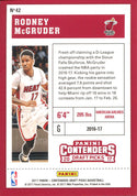Rodney McGruder 2016-17 Panini Contenders Rookie Card Back