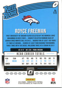 Royce Freeman 2018 Panini Optic Rookie Card Back