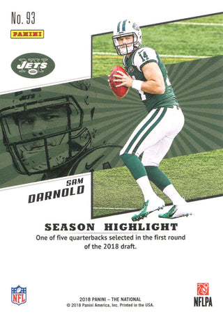 Sam Darnold 2018 Panini The National Rookie Card Back