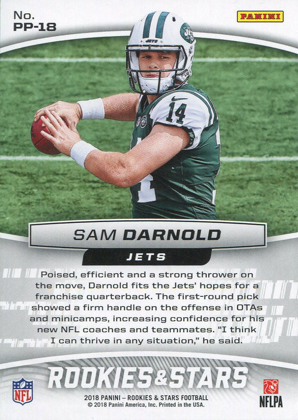 Sam Darnold 2018 Panini Rookie and Stars Precision Passers Rookie Card Back