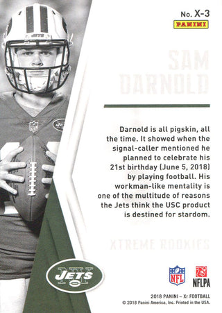 Sam Darnold 2018 Panini XR Rookie Card Back