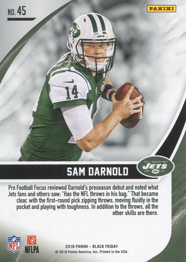 Sam Darnold 2018 Panini Black Friday Rookie Card Back