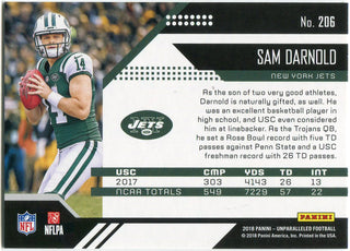 Sam Darnold 2018 Panini Unparalleled Rookie Card Back