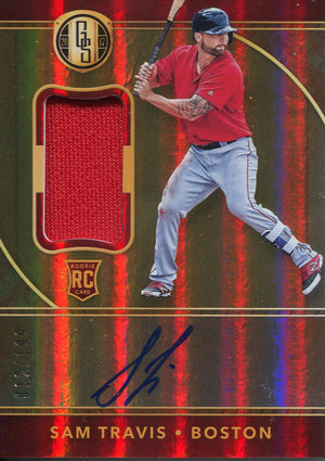 Sam Travis Autographed 2017 Panini Gold Standard Jersey Card