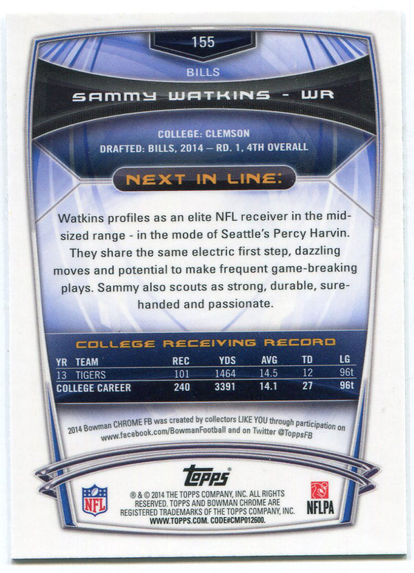 Sammy Watkins 2014 Bowman Chrome Rookie Card