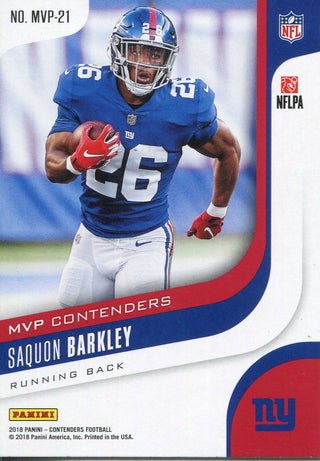 Saquon Barkley 2018 Panini Contenders Rookie Card Back