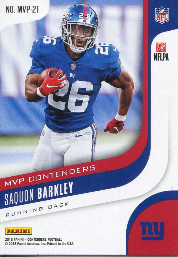 Saquon Barkley 2018 Panini Contenders Rookie Card Back