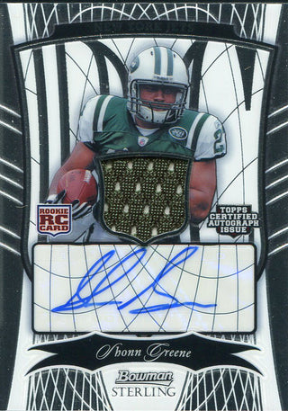 Shonn Greene Autographed 2009 Bowman Sterling Rookie Jersey Card