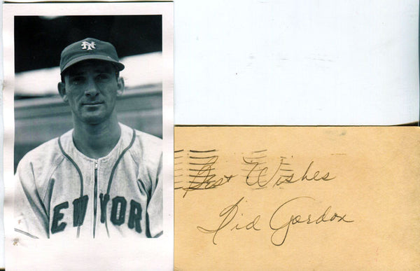 Sid Gordon Autographed Post Card w/ Unsigned Photo