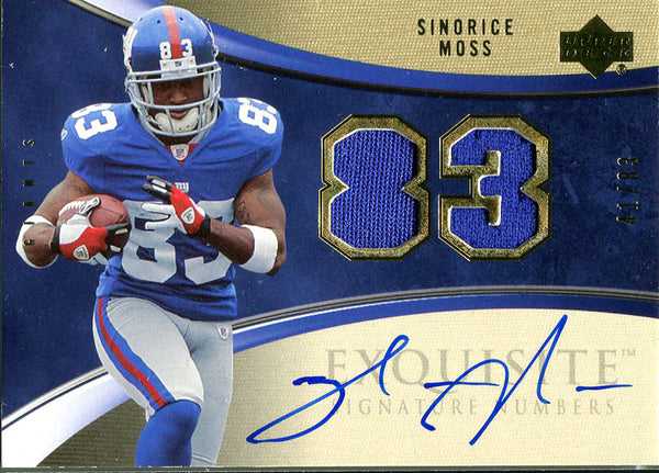 Sinorice Moss Autographed 2006 Upper Deck Exquiste Jersey Rookie Card