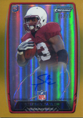 Stepfan Taylor Autographed 2013 Bowman Chrome Rookie Card