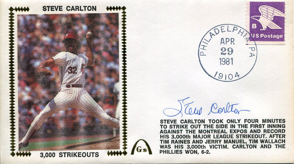 Steve Carlton Autographed First Day Cover 