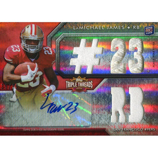 LaMichael James Autographed 2012 Topps Triple Threads Rookie Jersey Card