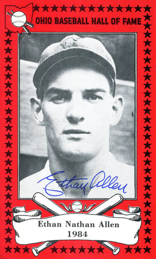 Ethan Allen Autographed Ohio Baseball HOF Card