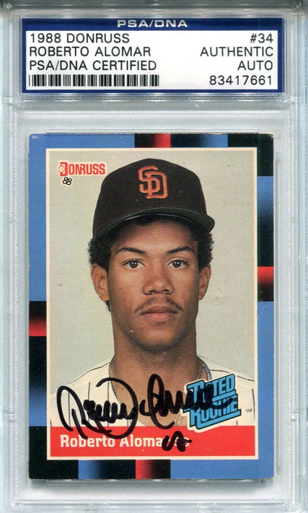 Robert Alomar Autographed 1988 Donruss Card (PSA/DNA)