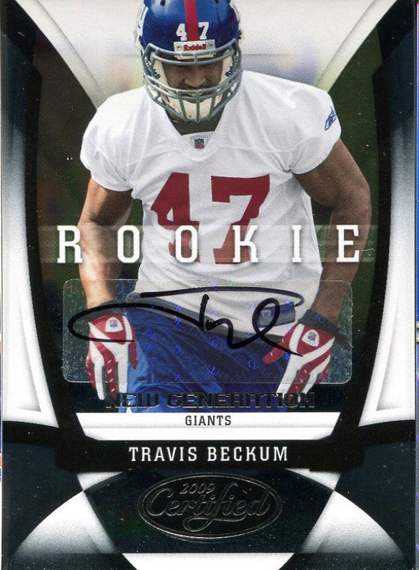 Travis Beckum Autographed 2009 Panini Certified Rookie Card