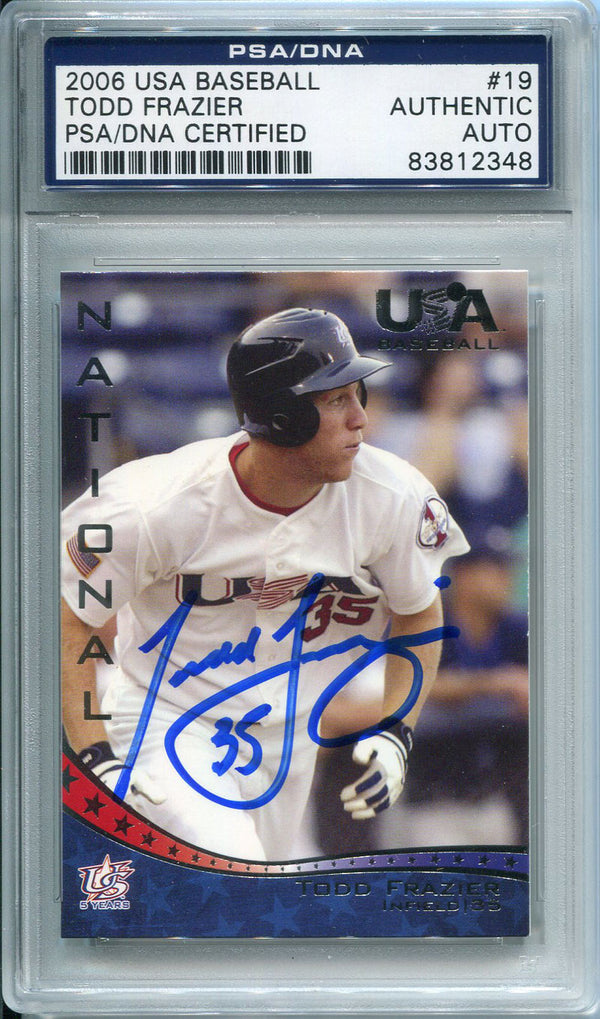 Todd Frazier Autographed 2006 USA Baseball Card (PSA/DNA)