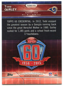 Todd Gurley 2015 Topps Rookie Card Back