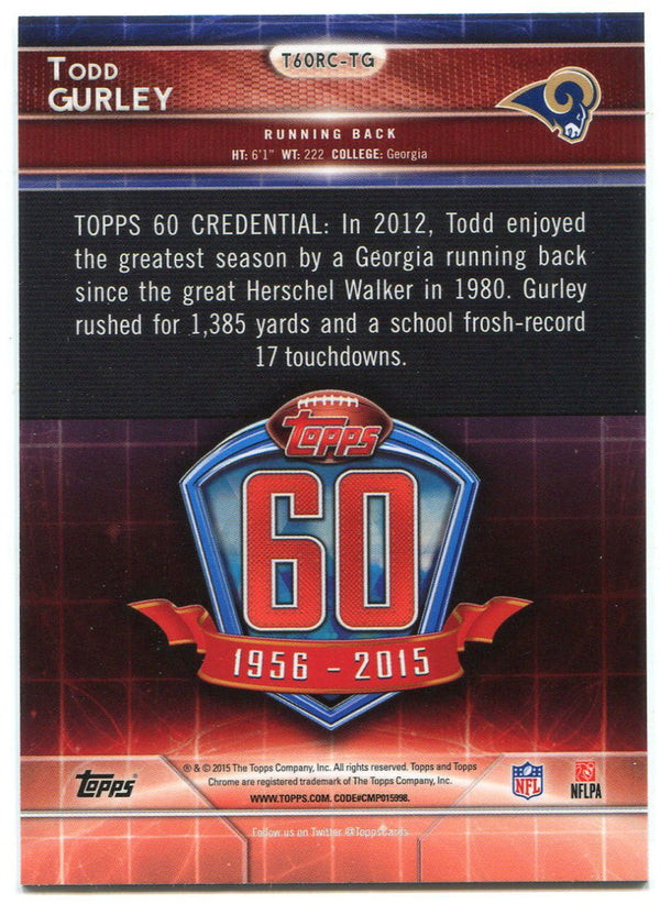 Todd Gurley 2015 Topps Rookie Card Back