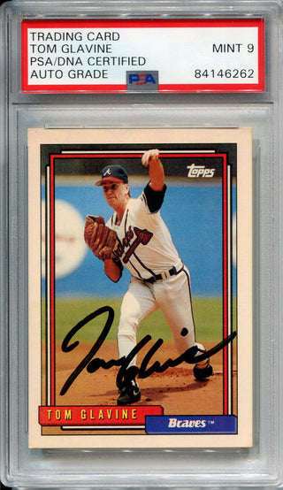 Tom Glavine Autographed 1992 Topps Card (PSA)