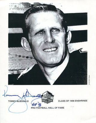 Tommy McDonald "HOF 98" Autographed 8x10 Photo