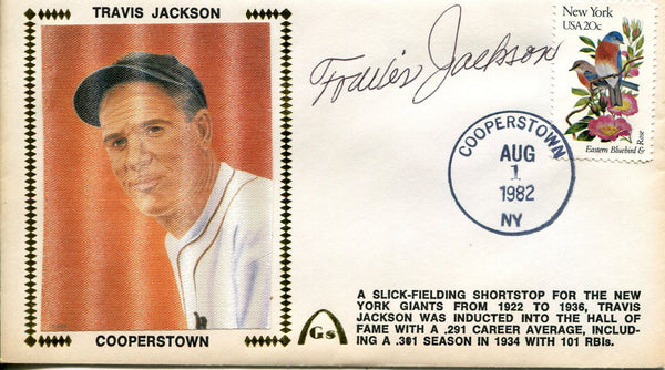 Travis Jackson Autographed First Day Cover 